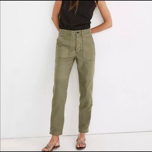 Madewell griff tapered fatigue pants dried clover green
